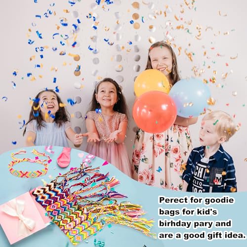 LanMa Woven Friendship Bracelets for Kids Girls Wowen, 12 Pack Handmade Adjustable Friendship Bracelet with Knot, Multicolor Braided Bracelets for End of Year Gifts/Birthday Gift/Party Favor