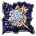NZKNP Silk-Like Head Scarf - Women's Bandana Wraps - color: 26-dark and Light Blue, size: 35"*35"