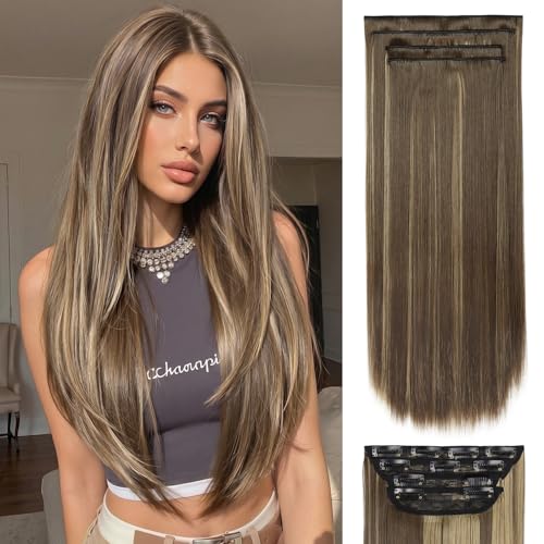 Hair Extensions Straight Clip in Hair Extensions Clip ins - Soft and Thick (20 Inches, 4Pcs, 22H10#) - color: 22H10#