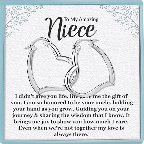 LeCalla 925 Sterling Silver Heart Hoop Earrings for Women | Love Theme Heart Shaped Hoop Earring | Womens Italian Love Heart Earrings Hoops - color: Heart Hoop with Customized Card