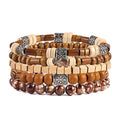 HZMAN Wrap Bracelets Men Women, Hemp Cords Wood Beads Ethnic Tribal Bracelets, Leather Wristbands - style: Elephant