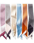 ZXZH 6 Pack Fashion Scarves for Women, Versatile Boho Head Scarf, Satin Scarf for Hair, Neck, Wrist, and Purse Accessories - color: Diagonal Stripe