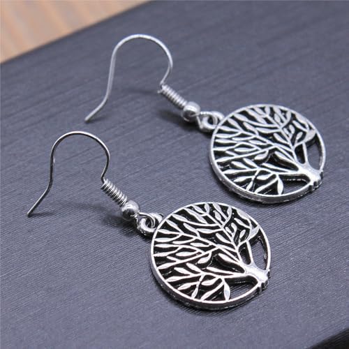 9 Pairs Silver Dangle Earrings for Women Set Retro Vintage Statement Bohemia Boho Drop Earrings Summer Jewelry for Women - style: C