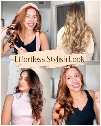 Yanibest Heatless Curls Overnight, Soft Heatless Hair Curler to Sleep in, No Heat Ribbon Wrap, Heatless Curling Set for Long Short Hair with Hair Scrunchies and Clip - color: Black