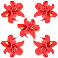 Hawaiian Artificial Flower Hair Clip, Bohemian Flower Hairpin for Seaside Holiday - Plumeria Hairpin Headdress Bobby Pins Headwear for Woman Girl Lady Kids - color: 5 red