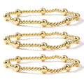 Gold Beaded Cross Bracelet for Women, 14K Plated Adjustable Stackable Dainty Bracelets, Non Tarnish Fashion Jewelry Set Gifts for Women Birthday Friendship - color: Colors-14
