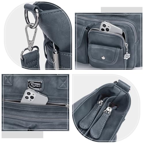 KL928 Large Purses for Women Shoulder Bag Tote Handbags Stylish Vegan Leather Hobo Bags Ladies, A-Black-4 | Large - color: A-peacock Blue