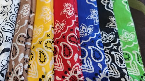 Bandana Single Pack Soft Thin 27 inch Cotton Paisley Extra Large Headwear - color: Green