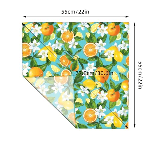Head Scarf Hair Neck Scarves for Women Fashion Silk Satin Purse Bag Scarfs Handbags Bandana Neckerchief - color: Lemon Yellow Floral Teal