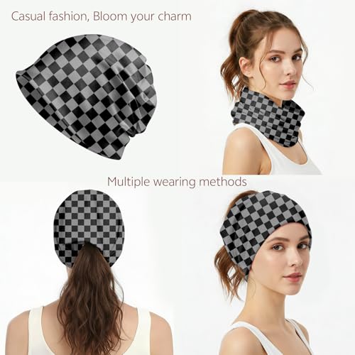 Chemo Caps Slouchy Beanie Hat Stretch Cancer Head Wraps Turban Sleep Headwear Scarf for Women Girls Men - color: I-14-black Grey