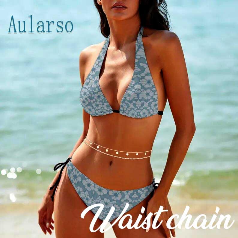 Body Chain Gold Waist Chains for Women Belly Layered Beach Waist Chains Adjustable Sexy Bikini Boho Chain - style: sequins round