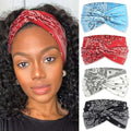 Boho Bandana Headband For Women Wide Headbands Paisley Criss Cross Turban Head Wraps Non Slip Hair Scarf Head Bands Cute Hairband Fashion Hair Accessories For Girls Teens 4 Pack - color: Style 134
