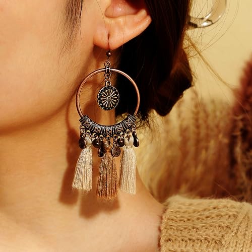 Boho Earrings for Women Trendy Gold Dangle Earrings Vintage Bohemian Indian Country Jewelry Gifts Boho Dress Chic Clothing - color: A9:boho earrings