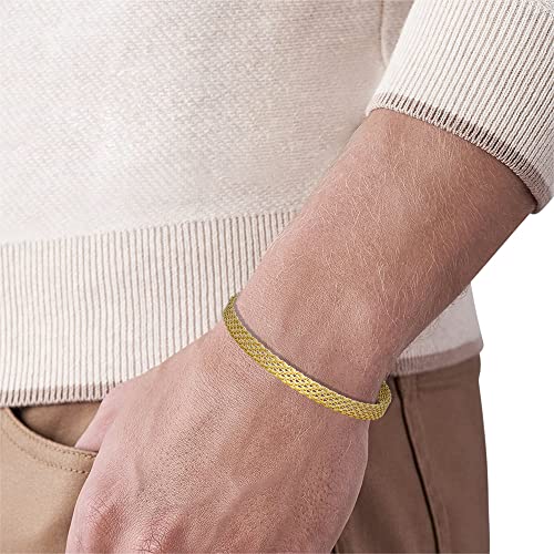 Geoffrey Beene Stainless Steel 6mm Italian Mesh Link Bracelet 8.5Inches - color: Gold