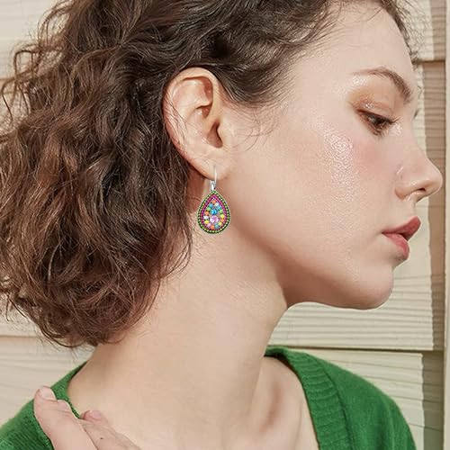 Bohemian Vintage Sliver Geometry Enamel Flower Lightweight Dangle Hoop Earrings Ethnic Handmade Circle Disc Teardrop Earrings For Women - color: Red
