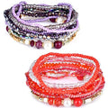 Fuqimanman2020 Bohemian Crystal Beaded Stackable Bracelets Handmade Colorful Crystal Pearl Seed Beads Bracelets for Women Jewelry - color: I