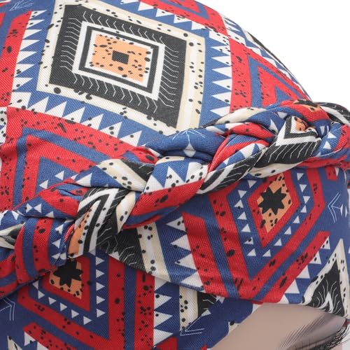 ZLYC Chemo Headwear for Women Pre Tied Turban Headwear Lightweight Beanie Hat - color: Boho Red