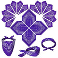 ILHSTY 60 Pcs Women Men Paisley Bandanas Bulk Unisex Bandanas Head Cowboy Scarf Necktie handkerchief Party Supplies - color: Purple