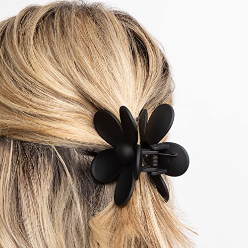 Flower Hair Clips 8PCS, Large Claw Clips for Women Girls Thick Thin Hair, Strong Hold Non slip Big Matte Dasiy Jaw Clamps Hair Accessories 8 Colors - color: Neutral:Coffee,Mocha,Khaki,Black,White,Beige,Brown,Dark coffee