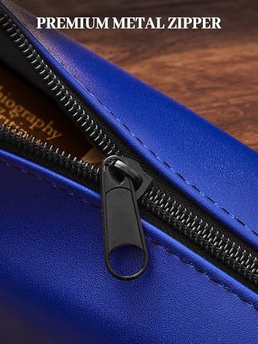 SMARTAKE 10-Pack Bank Deposit Money Bags with Zipper, Leather Bags Wallet Pouches with Label, Makeup Bags, for Cash, Coins, Cosmetics, Invoice, Bills, Tools, 11.5 x 6.2 Inches (Blue+Black) - color: Blue & Black