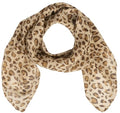 Mealah Lightweight Leopard Print Scarves for Women 27.5 × 27.5 inches Square Elegant Wrap Neck Scarf Feeling Head Scarf - color: Light Coffee