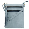 DELUXITY Crossbody Purse Bag Shoulder Bag Multi Pocket Zipper Purse - color: Pacific