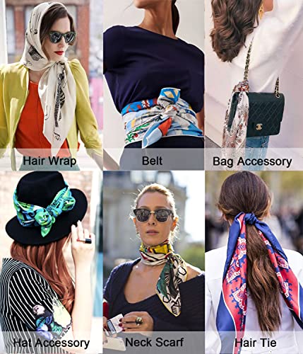 STARWHISPER 100% Pure Mulberry Silk Square Scarf-27''x27 Lightweight Hair Scarves Headscarf Night Sleeping with Gift Packed - color: Rose World