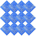 Suhine 12 Pcs Bandanas Bulk for Women Men 22 x 22 Inch Paisley Headband Cowboy Handkerchief Summer Beach Party Costume - color: Turquoise