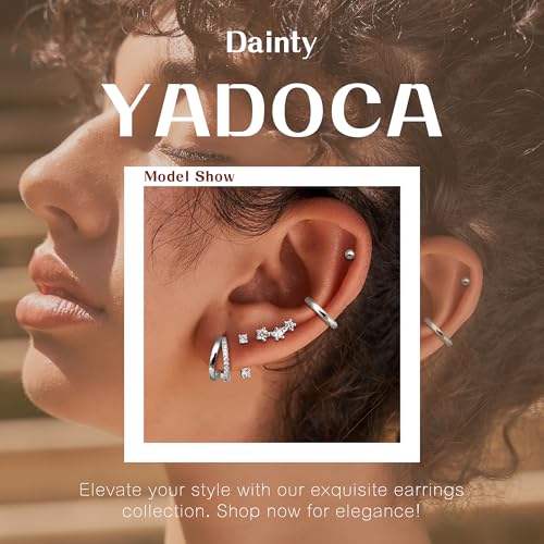 Small Gold Hoop Earrings Set for Women - 14K Gold Plated Hypoallergenic Huggie Hoop Studs Earring Stacks for Sensitive Ears - Cartilage Earring Sets for Multiple Piercing 8 Pairs