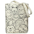 itgowisa Canvas Tote Bag for Women, Tote Bag with Zipper Inner Pocket, Zippered Canvas Bag for Shopping Work Grocery Everyday - style: Groundhog