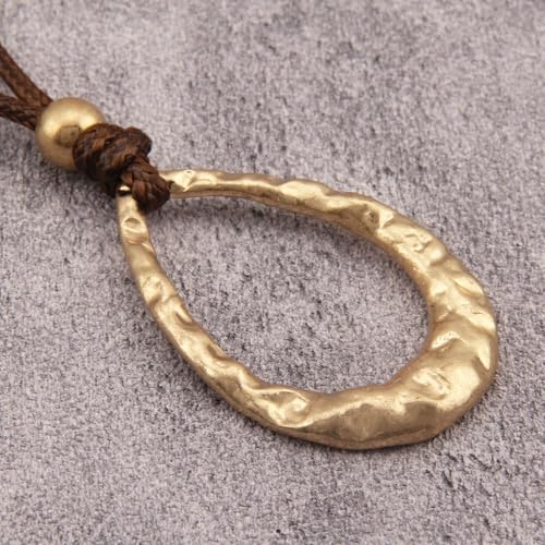 JAOYU Boho Necklace for Women Large Pendant Necklace Boho Long Choker Leather Gold Necklace Vintage Earthy Jewelry Trendy - style: Boho Gold Necklace