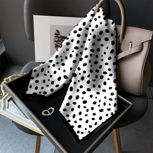 Scarf Silk Feeling Square Satin Head Hair Scarf Wrap 27.5 Inches Headwear Aesthetic Cute Decoration Women Girls - color: V-8-speckle