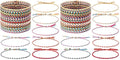 Hicarer 28 Pieces Woven Wrap Friendship Bracelets Handmade Boho Braided Friendship Anklets Adjustable Colorful Beaded String Bracelet - size: 10 inches (Pack of 2)