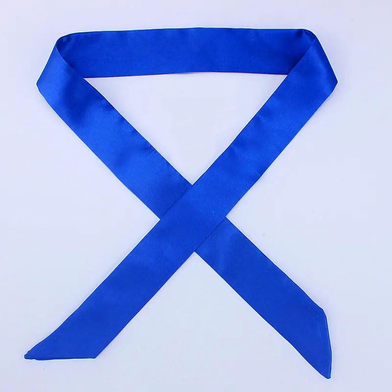 10 Pcs Long Thin Small Skinny Scarf Satin Neck Tie Ribbon Choker for Women Girls - color: Blue