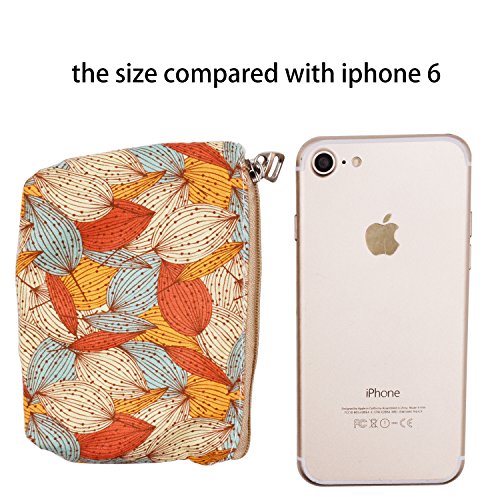 Women and Girls Cute Fashion Coin Purse Wallet Bag Change Pouch Key Holder - color: Leaves