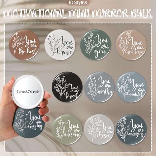 Vercraft 40 Pcs Employee Appreciation Gifts Bulk for Women Inspirational Canvas Makeup Bags Portable Compact Mirror Bulk Cosmetic Bag Thank You Return Gifts for Women Coworker (Bohemian,Boho) - color: Boho, size: Bohemian