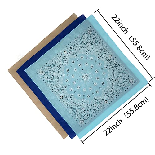 6 Pack 12 Pack Bandanas 2 Sides Printed 22inch Unisex Cowboy Kerchiefs - color: Orange-12 Pack