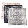 35 x 35 Women's Fashion Pattern Large Square Silk Like Hair Scarf Head Sleeping Wrap Satin Neck Bandana for Gift… - color: Green Black Pink - Retro - 3pcs