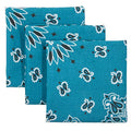 Bandana 3-Pack - Made in USA For 70 Years - Sold by Vets - 100% Cotton - Sewn Edges - color: Mirage Blue