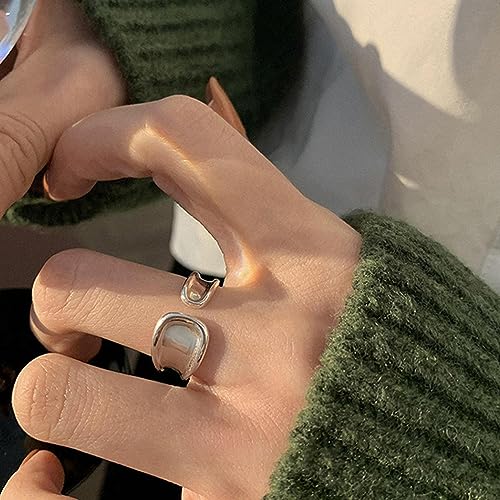 Handmade 925 Sterling Silver Ring Boho Thumb Band Open Statement Rings for Women Jewelry Christmas Gifts - color: Pattern 1