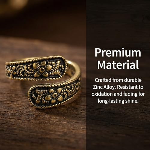 Vintage Rings for Women Gold Adjustable Spoon Thumb Ring Boho Open Ring Unique Bohemian Jewelry Retro Accessory
