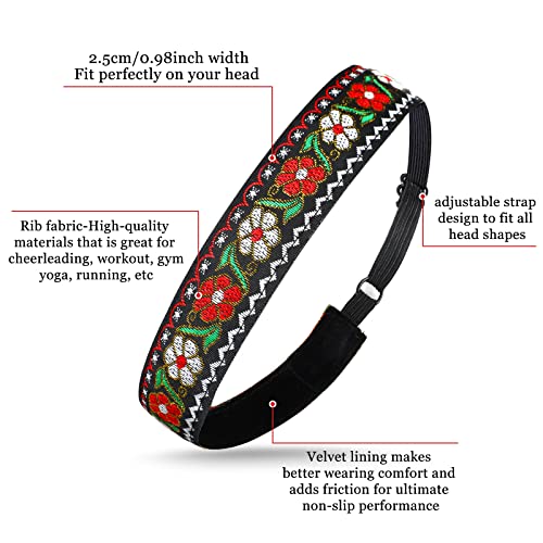 Sintege 8 Pcs Woman Elastic Headband Adjustable Non Slip Velvet Lined Headbands Solid Color Boho Hair Bands for Women Sport Yoga Work Makeup Stylish Hairband(Fresh Style) - color: Fresh Style