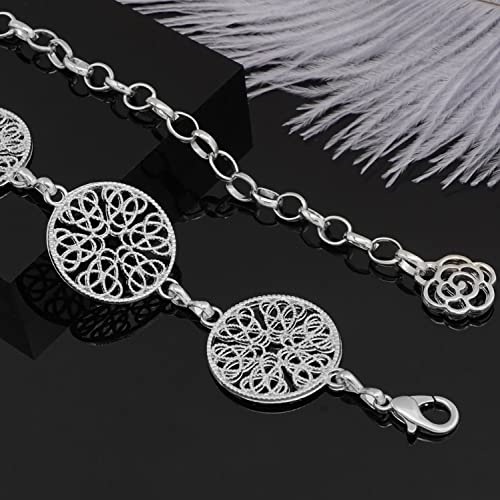Long Tassel Waist Chain Belt for Women, Adjustable Metal Body Belly Belt Chain for Dress - color: Silver Round, size: L: (Fit Waist 51.2in)