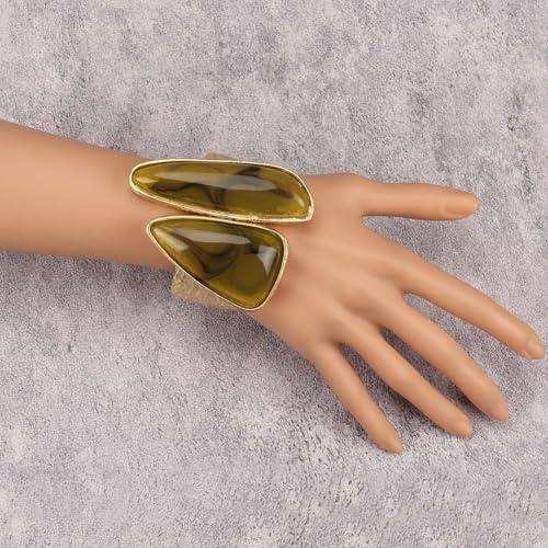 Chunky Gold Bracelet Trendy Gold Cuff Bracelets for Women Statement Silver Arm Cuffs Bangles Arm Punk Jewelry Accessories - style: Cuff Statement Bracelets