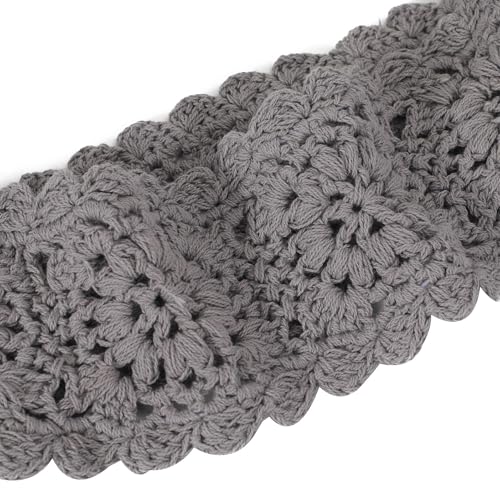 ZLYC Women Headband Handmade Crochet Knit Boho Flower Hair Bands (Crochet Gray) - color: Crochet Gray