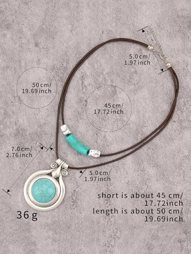 Chunky Necklace for Women Boho Pendant Necklace Statement Western Choker Necklaces for Women Vintage Bohemian Jewelry - style: Bohemian Choker Necklaces