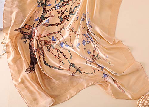 Silk Scarf Mulberry Silk Fashion Scarves Long Lightweight Shawl Wrap … - color: W46