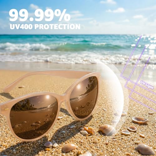 Myiaur Polarized Sunglasses for Women, Trendy Square Shades with UV400 Protection Sun Glasses for Daily (2 Pack) - color: A11 Tortoise+light Brown/ Tea