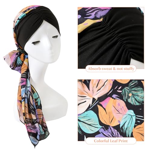 DOCILA Chemo Headwear Turban for Women, Patients Head Hair Scarf Skull Cap, Cancer Hair Loss Head Wrap Covering Beanie Hat
