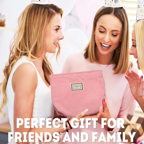 Sanwuta 4 Pack Velvet Makeup Bag Cosmetic Bag for Women Large Capacity Corduroy Pouch Zipper Canvas Travel Toiletry Purse Make up Organizer Case Accessories(Elegant Color,Plaid) - color: Elegant Color